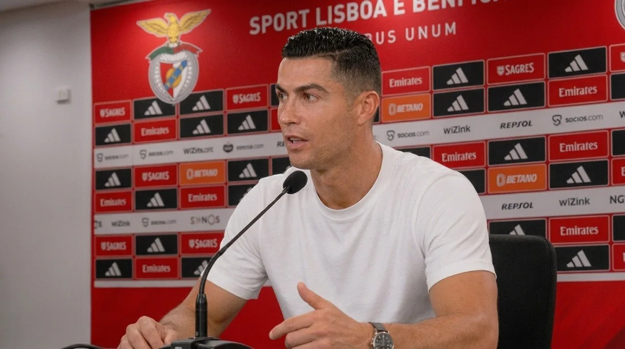 Cristiano Ronaldo durante a entrevista após o jogo de beneficência
